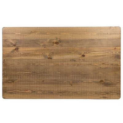 Flash Furniture 60" X 38" Rectangular Solid Pine Farm Dining Table 7 Flash Furniture 60" X 38" Rectangular Solid Pine Farm Dining Table - Image 7