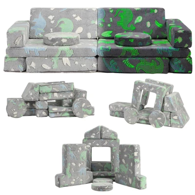 Modular Kids Couch For Toddler Playroom, Bedroom Imaginative Furniture, Kids Sofa For Playing, Sleeping, Toddler Girls And Boys, Grey 8 Modular Kids Couch For Toddler Playroom, Bedroom Imaginative Furniture, Kids Sofa For Playing, Sleeping, Toddler Girls And Boys, Grey - Image 8