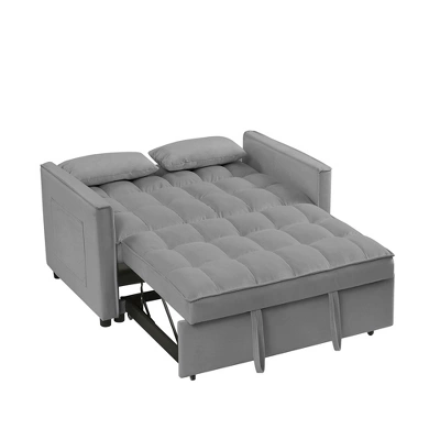 TiranisuBest Grey 3-in-1 Sectional Sofa Bed With Pull-Out Function, Adjustable Backrest, And Side Pocket, Ideal For Compact Spaces 1 TiranisuBest Grey 3-in-1 Sectional Sofa Bed With Pull-Out Function, Adjustable Backrest, And Side Pocket, Ideal For Compact Spaces