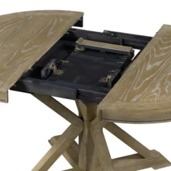 5 PCS Extendable Wood Dining Table Set With Round Table And 4 Upholstered Chairs-ModernLuxe -Baxton Studio Sale Shop GUEST 795d77f3 fc46 464d a313 f811b60bf3c2