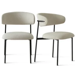 Merida Dining Chair Set Of 2, Simple Design Armless Side Chairs With Metal Legs For Kitchen, Dining Room & Living Space-Maison Boucle 13 Merida Dining Chair Set Of 2, Simple Design Armless Side Chairs With Metal Legs For Kitchen, Dining Room & Living Space-Maison Boucle -Baxton Studio Sale Shop GUEST 795dd5aa a8bb 4599 8a99 24a1efb2e814