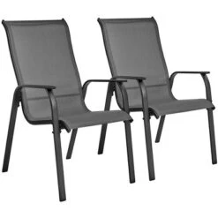 Yaheetech Set Of 2 Outdoor Texteline Stackable Dining Chairs With Backrest/ Armrests For Garden, Lawn, Porch, Backyard Pool 15 Yaheetech Set Of 2 Outdoor Texteline Stackable Dining Chairs With Backrest/ Armrests For Garden, Lawn, Porch, Backyard Pool -Baxton Studio Sale Shop GUEST 7983398b e298 4e23 b1f1 8c9616a04aa8
