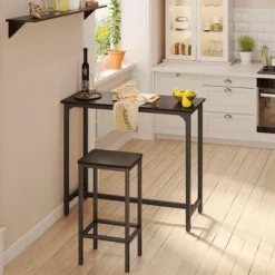 ODK 39 Inch Rectangular Modern Bar Height Narrow Pub, Kitchen, And Dining Table With Metal Legs, Easy To Clean Top, And Fast Assembly, Black -Baxton Studio Sale Shop GUEST 799ebfd6 178d 41fb 9113 538a55b108eb