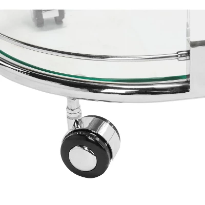 Lennon Acrylic Bar Trolley - Chrome - Safavieh 5 Lennon Acrylic Bar Trolley - Chrome - Safavieh - Image 5