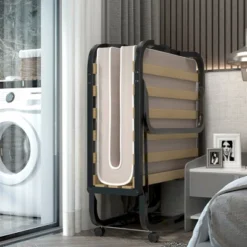 Costway Folding Rollaway Bed Extra Guest W/ Memory Foam Mattress -Baxton Studio Sale Shop GUEST 7a27a80d 40fb 4395 8efb f6622ca1a354