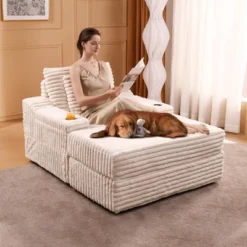 Oversized Chaise Lounge Chair, Upholstered Sleeper Sofa Bed With Storage Ottoman & 3 Pillows, Single Sofa Couch For Living Room Bedroom 16 Oversized Chaise Lounge Chair, Upholstered Sleeper Sofa Bed With Storage Ottoman & 3 Pillows, Single Sofa Couch For Living Room Bedroom -Baxton Studio Sale Shop GUEST 7a5b8355 241b 4c5a b6c2 ec89fc6795d7