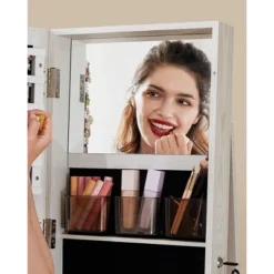 Songmics Mirror Jewelry Cabinet Organizer 360° Rotating Jewelry Armoire Storage Box -Baxton Studio Sale Shop GUEST 7a5c7b48 223e 4099 a547 1a73d5987821