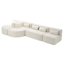 144"W Modular Sectional Sofa, Oversized Upholstered Cloud Couch With 2 Chaise Lounge & 5 Pillows - ModernLuxe -Baxton Studio Sale Shop GUEST 7a842759 2dfb 4800 b9e6 7a2a40454ff4
