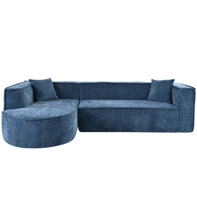 109"W Sectional Sofa Couch, Upholstered Modular Sofa With Two Pillows -ModernLuxe 4 109"W Sectional Sofa Couch, Upholstered Modular Sofa With Two Pillows -ModernLuxe - Image 4