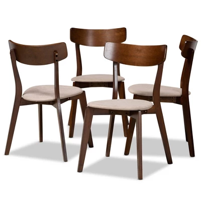 Set Of 4 Iora Upholstered Wood Dining Chairs - Baxton Studio 6 Set Of 4 Iora Upholstered Wood Dining Chairs - Baxton Studio - Image 6