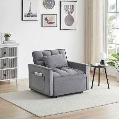 Sofa Bed Chair 3 In 1 Convertible, Recliner, Single Recliner, Suitable For Small Spaces With Adjustable Back 1 Sofa Bed Chair 3 In 1 Convertible, Recliner, Single Recliner, Suitable For Small Spaces With Adjustable Back