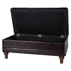 Deluxe Tufted Storage Bench Espresso - HomePop: Faux Leather, Bedroom & Living Room Use, Hinged Lid -Baxton Studio Sale Shop GUEST 7c1b38bf cbd7 4d33 9914 9c969b302eb3