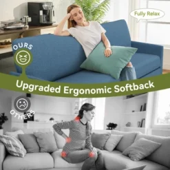 Dyonery 88" Loveseat Sofa, Comfy Couches For Living Room, Modern Oversized Love Seat Sofa, Large Couches For Bedroom Office -Baxton Studio Sale Shop GUEST 7c45e004 e3e9 4c83 aa8b f39196ea805f