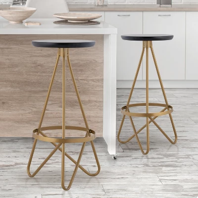 JONATHAN Y Spiroa Modern Industrial Metal Backless Circular Bar Stool 10 JONATHAN Y Spiroa Modern Industrial Metal Backless Circular Bar Stool - Image 10