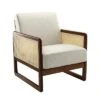 Domenico Living Room Accent Chair With Rattan Design | ARTFUL LIVING DESIGN