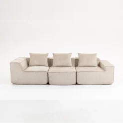 CAVINAS Multi Comfy Corduroy Sofa With Horizontal Texture Design,Indoor Compression 3-Seater Sofa Set,Sofa Couch For Living Room Furniture -Baxton Studio Sale Shop GUEST 7cbd84c4 c51e 409b bc9f 94c2c47d3ced