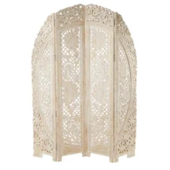 Eclectic Wood Room Divider Screen White - Olivia & May -Baxton Studio Sale Shop GUEST 7cbff0d6 7b08 4fac b182 c19b5bdd2c42