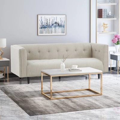 Ludwig Mid Century Modern Upholstered Tufted Sofa - Christopher Knight Home 1 Ludwig Mid Century Modern Upholstered Tufted Sofa - Christopher Knight Home