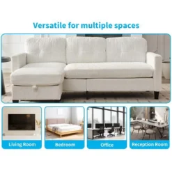 Mjkone 76" Convertible L-Shaped Sectional Sofa With Storage Ottoman,Corduroy 3-Seater Couch 16 Mjkone 76" Convertible L-Shaped Sectional Sofa With Storage Ottoman,Corduroy 3-Seater Couch -Baxton Studio Sale Shop GUEST 7cfbfd4e 3e2b 4755 872b e67cbef72d80