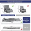 Folding Sofa Bed With USB, Convertible Sleeper Chair With 5-Position Adjustable Back, Small Comfy Couch For Bedroom, Apartment, Dorm – Grey