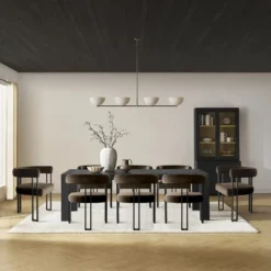 Set Of 8 Modern Velvet Dining Chairs, Upholstered Armchairs With Metal Legs, Contemporary Accent Chairs For Dining Room & Kitchen-Maison Boucle -Baxton Studio Sale Shop GUEST 7d778fc1 d10e 41b0 9f94 f65e84e8a5d2