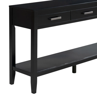 59.1" Modern 3-Drawer Console Table With 1 Shelf For Living Room, Entryway And Hallway - ModernLuxe 13 59.1" Modern 3-Drawer Console Table With 1 Shelf For Living Room, Entryway And Hallway - ModernLuxe - Image 13