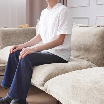 WJShome Velvet Modular Sectional Sofa With Chaise,111" Modern L-Shaped Couch For Living Room With Removable Cushions And 8" High Metal Legs 4 WJShome Velvet Modular Sectional Sofa With Chaise,111" Modern L-Shaped Couch For Living Room With Removable Cushions And 8" High Metal Legs - Image 4