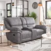 MiBasics 79" Breezenight Transitional Manual Reclining Loveseat: Palomino Upholstery, Cup Holders