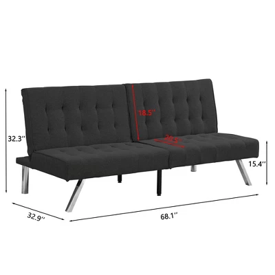 Kumasinova 68.1 Inch Sofa Bed,Convertible Futon Sofa Bed With Stainless Leg,Wood Frame,Couch Bed For Living Room,Office,Bedroom 2 Kumasinova 68.1 Inch Sofa Bed,Convertible Futon Sofa Bed With Stainless Leg,Wood Frame,Couch Bed For Living Room,Office,Bedroom - Image 2