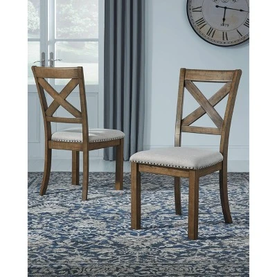 Set Of 2 Moriville Dining Upholstered Side Chair Grayish Brown - Signature Design By Ashley 1 Set Of 2 Moriville Dining Upholstered Side Chair Grayish Brown - Signature Design By Ashley