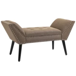 HOMCOM Modern Button Tufted Sitting Bench, Accent Fabric Upholstered Ottoman For Bedroom Or Living Room 9 HOMCOM Modern Button Tufted Sitting Bench, Accent Fabric Upholstered Ottoman For Bedroom Or Living Room -Baxton Studio Sale Shop GUEST 7dc6d312 7966 496c bb5f b53deff4c7b2