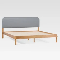 Walker Edison Saracina Home Contemporary Solid Wood And Curved Fabric Headboard Bed English Oak/Gray 13 Walker Edison Saracina Home Contemporary Solid Wood And Curved Fabric Headboard Bed English Oak/Gray -Baxton Studio Sale Shop GUEST 7dcccbc1 b1f7 4428 9a48 faf4674608b9