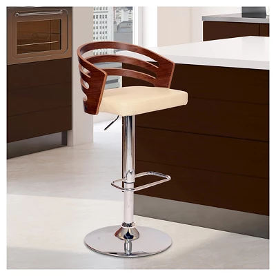 Adele Mid-Century Modern Adjustable Swivel Barstool - Armen Living 1 Adele Mid-Century Modern Adjustable Swivel Barstool - Armen Living