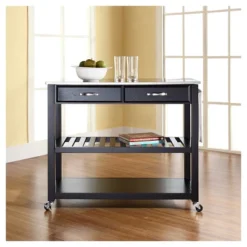 Stainless Steel Top Kitchen Cart/Island With Optional Stool Storage - Crosley -Baxton Studio Sale Shop GUEST 7df01db0 470d 4e88 87cb 38cece5cff85