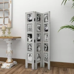 Farmhouse Chinquapin Wood Rectangle Room Divider Screen White - Olivia & May -Baxton Studio Sale Shop GUEST 7e1c1d41 20d0 4670 ab81 ca814dc2bac6