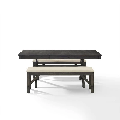 Hayden 3pc Extendable Dining Set With 2 Benches Slate - Crosley 6 Hayden 3pc Extendable Dining Set With 2 Benches Slate - Crosley - Image 6