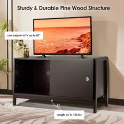 Costway TV Stand Modern Entertainment Cabinet For TV's Up To 50'' With Sliding Doors -Baxton Studio Sale Shop GUEST 7e8261e8 1e07 43c7 bd2b 1a759a8e76fc