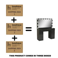 Boahaus Juliana Lighted Makeup Vanity With 7 Drawers USB Ports And Power Outlet -Baxton Studio Sale Shop GUEST 7ea00034 4af7 4f1a a9b6 d3b1940eed58