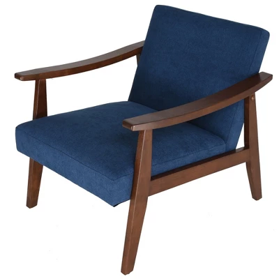 Zenvida Mid Century Modern Accent Armchair Solid Hardwood Upholstered 12 Zenvida Mid Century Modern Accent Armchair Solid Hardwood Upholstered - Image 12