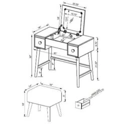 Viola Vanity Set Brown - Linon -Baxton Studio Sale Shop GUEST 7ef4ca02 ee36 4cc8 bd6a 32d3219d7df0