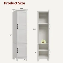 Armoire Wardrobe Closet With 2 Doors,72" Wooden Wardrobe Cabinet With Hanging Rod, Narrow Tall Armoire With 18 Adjustable Shelves For Bedroom -Baxton Studio Sale Shop GUEST 7ef675db 6c93 4408 aaf5 8086d77707f5