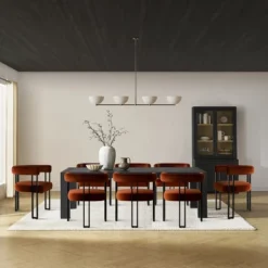 Set Of 8 Modern Velvet Dining Chairs, Upholstered Armchairs With Metal Legs, Contemporary Accent Chairs For Dining Room & Kitchen-Maison Boucle -Baxton Studio Sale Shop GUEST 7f39c47a 6d3c 4b55 91ad 8e0dc089a48a