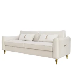 80.3" Modern Velvet Tufted Sofa With 2 Pillows And Gold Legs - ModernLuxe -Baxton Studio Sale Shop GUEST 7f9ae1cb 6190 4322 b123 aef547d7ff6f