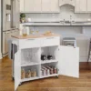 Costway Rolling Kitchen Cart Island Heavy Duty Storage Trolley Cabinet Utility White