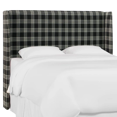 Wingback Headboard Barnegat Plaid Black Sea - Skyline Furniture 5 Wingback Headboard Barnegat Plaid Black Sea - Skyline Furniture - Image 5
