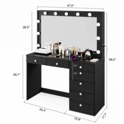 Kate Lighted Makeup Vanity - Boahaus -Baxton Studio Sale Shop GUEST 800263d7 dd40 44ce a985 5abf8fcb8772
