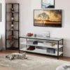 Costway 3-Tier TV Stand Entertainment Center For TV's Up To 50'' W/ Tempered Glass Top