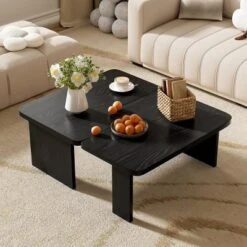 Nesting Modular Coffee Table Set With Rectangle Splicing Design,41.7'' Multifunctional Living Room Table-Baofuwish
