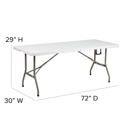 Emma And Oliver 6-Foot Bi-Fold Plastic Banquet And Event Folding Table With Handle 3 Emma And Oliver 6-Foot Bi-Fold Plastic Banquet And Event Folding Table With Handle - Image 3