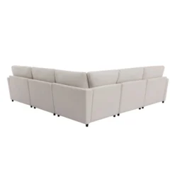 100"W U-Shape Sectional Sofa, 6-Seater Modern Large Sofa Couch With Removable Ottomans 4L, Beige/Gray -ModernLuxe -Baxton Studio Sale Shop GUEST 80a80948 f183 425b a02e 24e58b7128af
